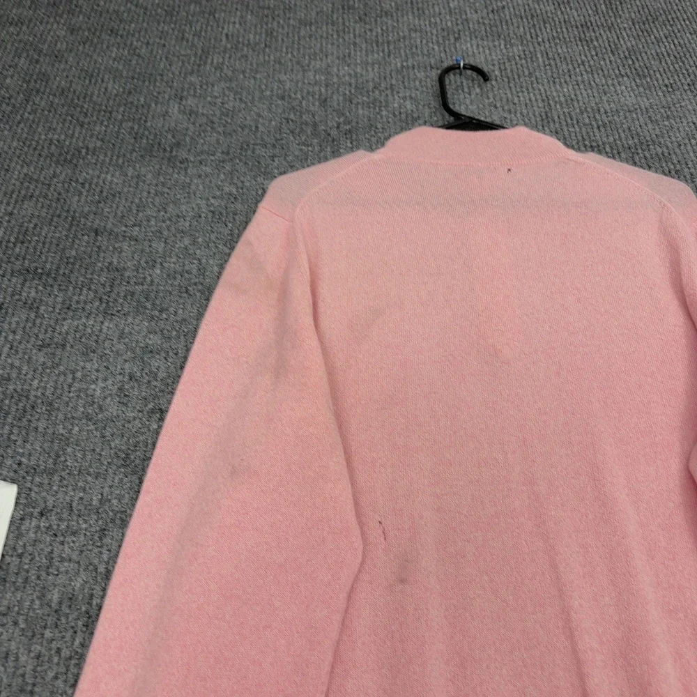 Peter Millar Sweater Men L Pink Cashmere Quarter Zip Mock Neck Preppy Minimalist
